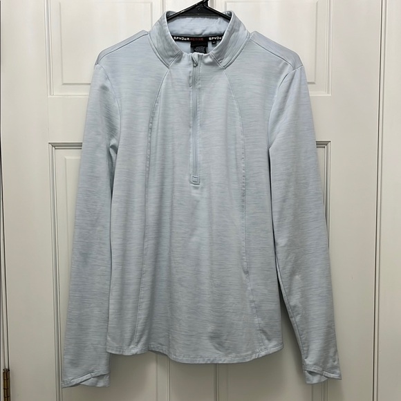 Spyder Half Zip Fleece Lined Sweatshirt in Soft Heather Blue - Size XL - Picture 1 of 14